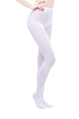 EVERSWE 80D Microfaser Damen Strumpfhose (S/M, Weiße) von EVERSWE