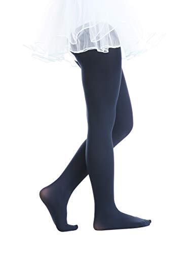 EVERSWE Kinder Strumpfhose für Mädche, Semi Opaque Footed Tights(2-4, Marine) von EVERSWE