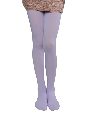 EVERSWE Kinder Strumpfhose für Mädche, Semi Opaque Footed Tights(5-7, Lila) von EVERSWE