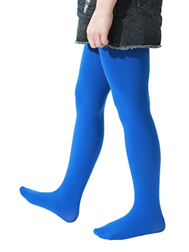 EVERSWE Girls Tights, Semi Opaque Footed Tights(Lapis Blue, 8-10) von EVERSWE