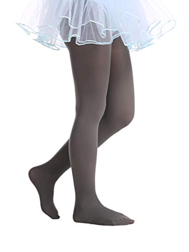 EVERSWE Kinder Strumpfhose für Mädche, Semi Opaque Footed Tights(2-4, Grau) von EVERSWE