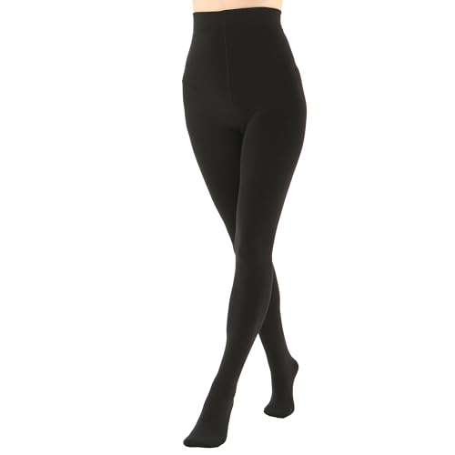 EVERSWE Women's Opaque Fleece Lined Tights, Thermal Tights (Black,Medium) von EVERSWE