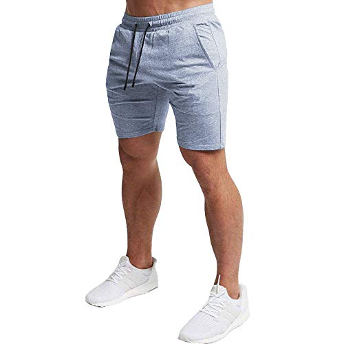 EVERWORTH Herren Casual Trainingsshorts Gymnastik-Training Fitness Short Bodybuilding Laufen Jogging Kurze Hosen US Large/Tag XXL(Waist: 32"-34") grau von EVERWORTH