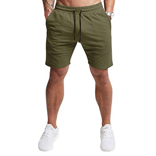 EVERWORTH Herren-Trainingshose für Fitnessstudio, Workout, Fitness, kurz, Bodybuilding, Laufen, Joggen, kurze Hose - Gr�n - US L:(Taille:32/34") von EVERWORTH