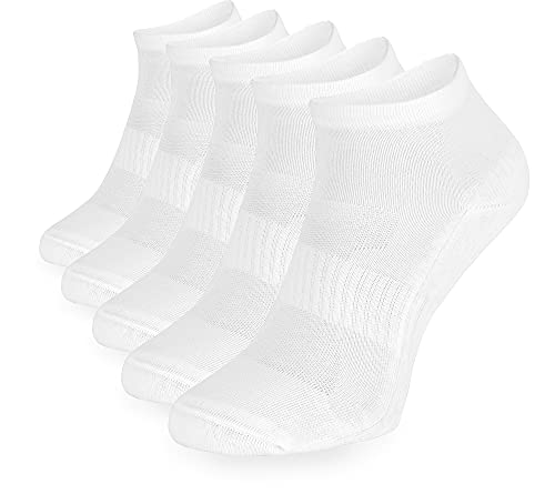 EVERYJOY Herren 5er Sneaker Sportsocken Atmungsaktiv EJGIMS1C010 (5Pack - Weiß, 39/41) von EVERYJOY