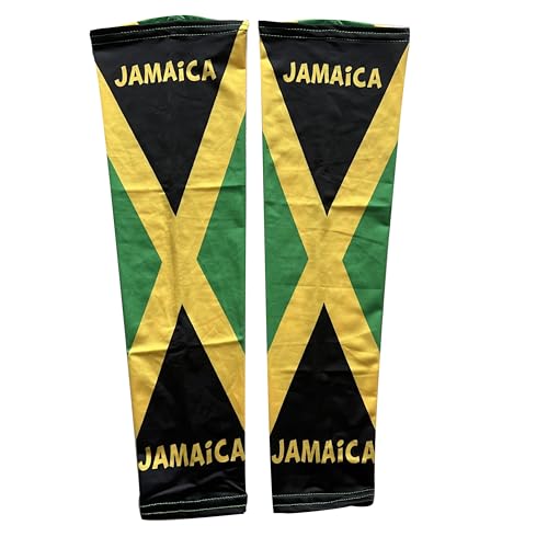 EVERYTHING CROPOVER Armstulpen mit Karibik-Flagge, für Karneval, Basketball, Herren und Damen, UV-Schutz, Kompression, 1 Paar, Jamaika-Flagge von EVERYTHING CROPOVER