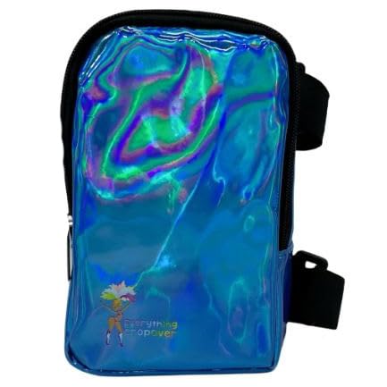 Holografische Oberschenkeltasche | Beingeschirr für Frauen | Outdoor Hüfttasche | Karneval Wandern Reisen Bauchtasche mit verstellbaren Trägern, Blau, Einheitsgröße, Normale Oberschenkeltasche von EVERYTHING CROPOVER