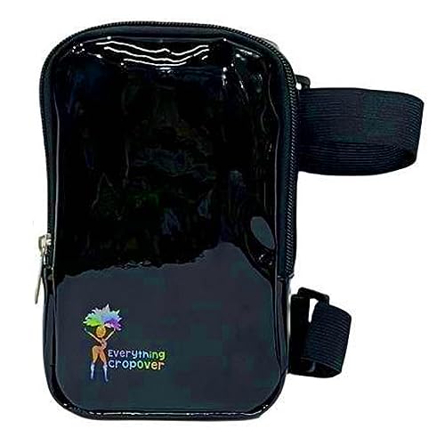 Holografische Oberschenkeltasche | Beingeschirr für Frauen | Outdoor Hüfttasche | Karneval Wandern Reisen Bauchtasche mit verstellbaren Trägern, Schwarz glänzend, Einheitsgröße, Normale von EVERYTHING CROPOVER