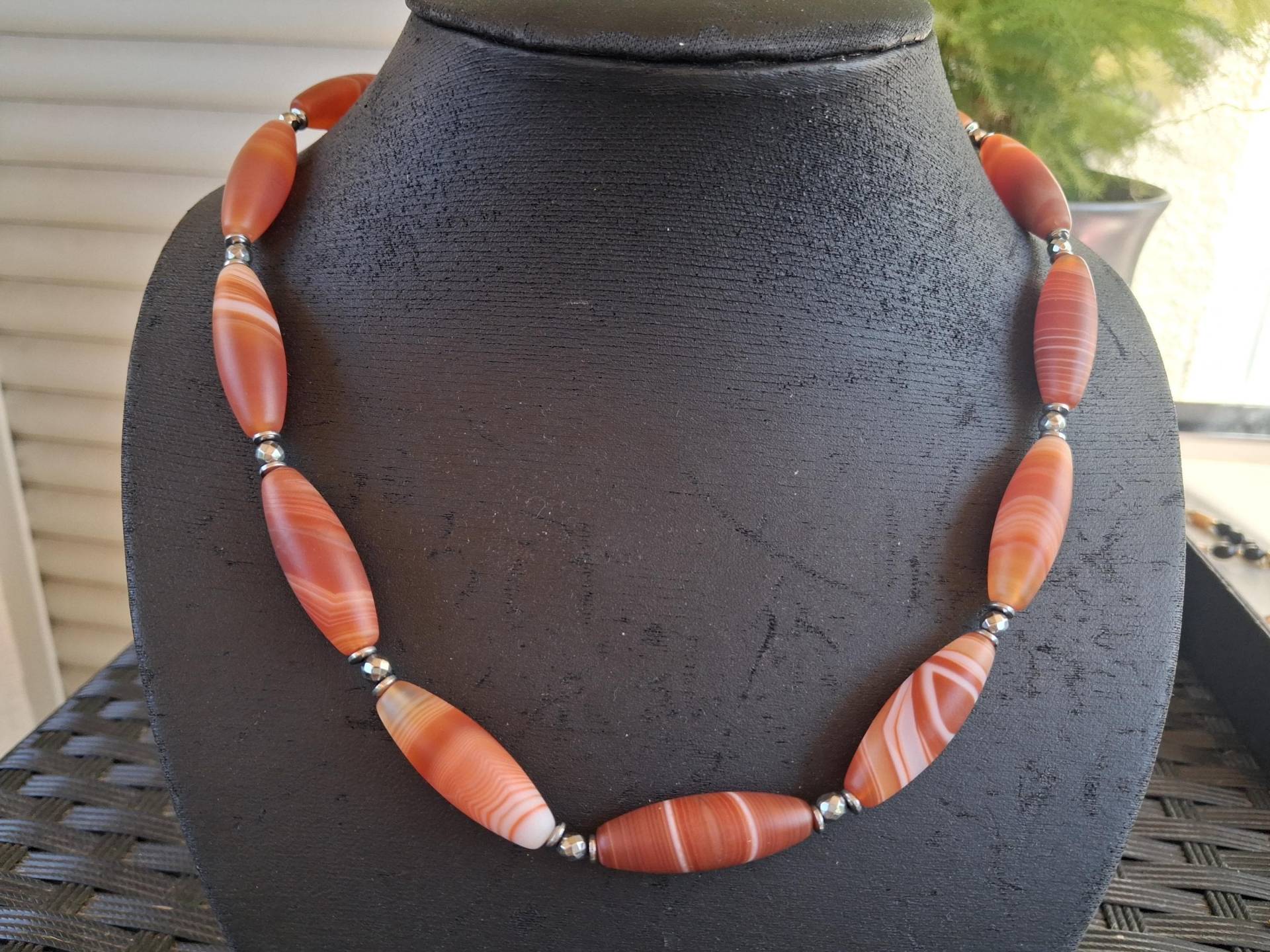 Achat Kette Rot Achat Kette Rot von EVEdelsteinschmuck