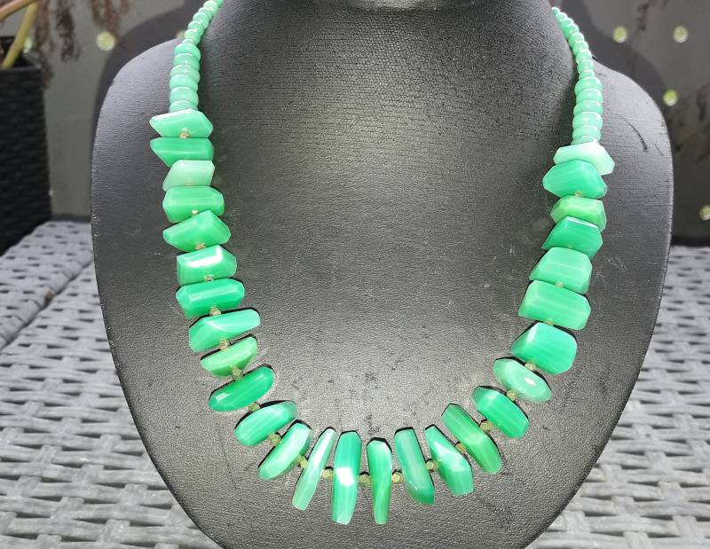 Chrysopras Chalzedon Kette von EVEdelsteinschmuck