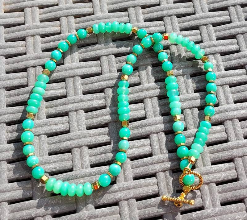 Chrysopras Halskette von EVEdelsteinschmuck