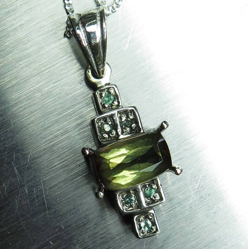 1.10Ct Natürlicher Bi-Color Andalusit & Alexandrit 925 Silber/Gold 9Ct 14K 18K Weiß Rose Gelb Anhänger Halskette | Kette Ist Enthalten von EVGAD