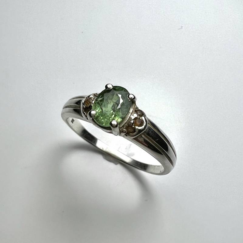 1.20Cts Natürlicher Demantoid Granat Apfelgrün 925 Silber 9Ct 14K 18K 14Ct 18Ct 375 585 750 Gelb Rot Weiß Gold Platin Ring von EVGAD