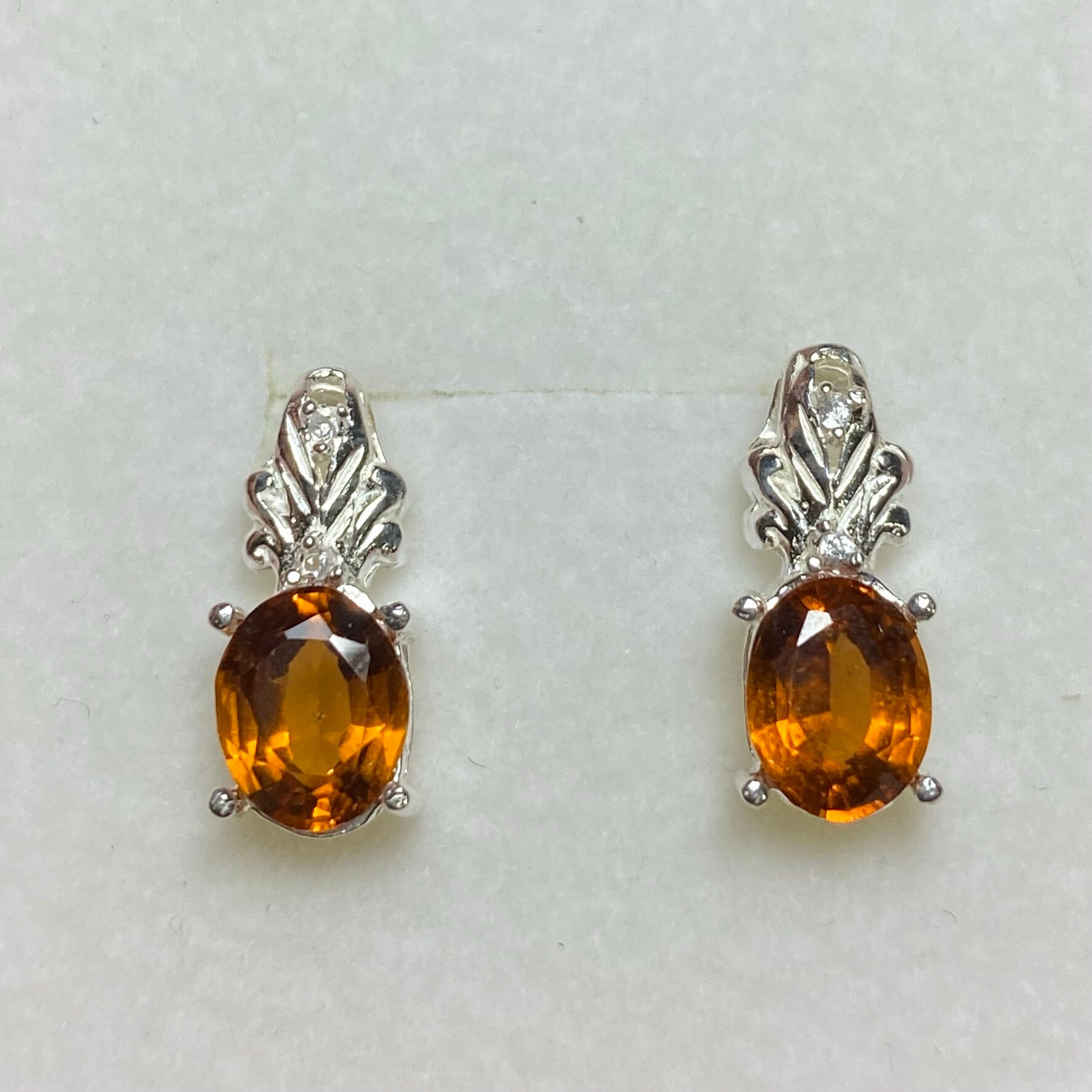 Zertifizierte 2, 7Ct Natürliche Orange Hessonit Granat 925 Silber 9Ct 14K 18K Gelb Weiß Rose Gold Ohrstecker von EVGAD