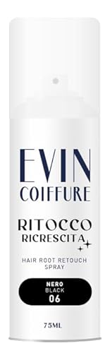 EVIN COIFFURE Haarwuchs-Spray 06, Schwarz, 75 ml, Korrektur-Spray für Haare, einfache Anwendung von EVIN