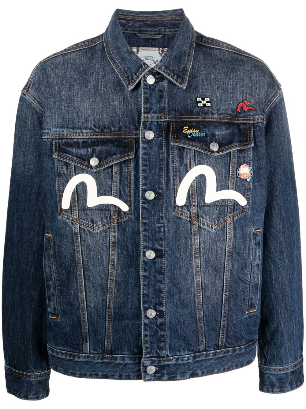 EVISU Jeansjacke mit Logo-Print - Blau von EVISU