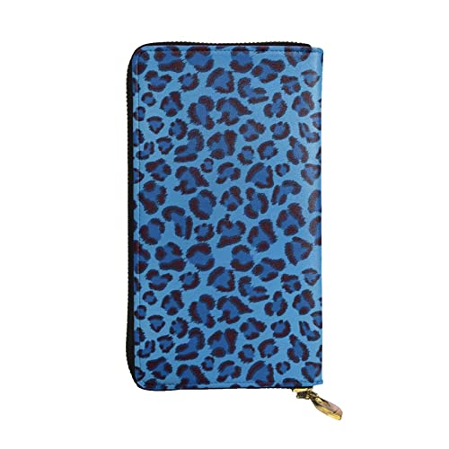 EVIUS Herren-Geldbörse aus Leder mit Kokosnussbaum, langer Stil, Clutch, Geldklammer, Reisebrieftasche, Reißverschluss, kann Bargeld und Kreditkarten aufbewahren, Leopard Skin Animal, Einheitsgröße von EVIUS