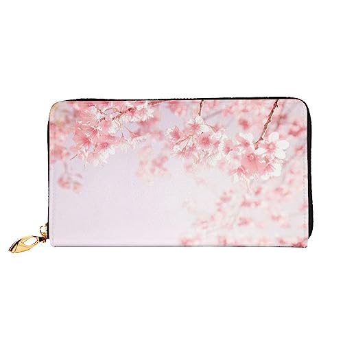 EVIUS Spa Village of Floral Water Bath Salt Candles Printed Wallet Women Long Style Clutch Bag Outdoor Money Clip Travel Wallet Holder Zip Around,Easy to Carry,Fashionable and Beautiful, Pink Cherry, von EVIUS