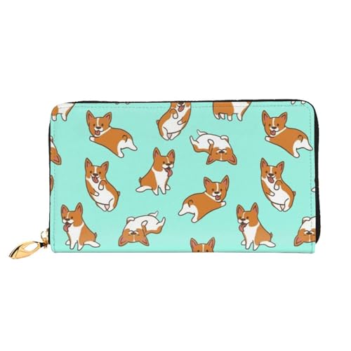 EVIUS Star Constellation Map Printed Wallet Long Style Clutch Bag Unisex Money Clip Travel Wallet Holder Zip Around,Easy to Carry,Fashionable and Beautiful, Corgi Niedlicher Hund, Einheitsgröße von EVIUS