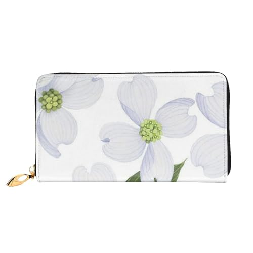 EVIUS Valentinstags-Herz-bedruckte Geldbörse, langer Stil, Clutch, Unisex, Geldklammer, Reise-Brieftasche, Reißverschluss, einfach zu tragen, modisch und schön, White Blossom, Einheitsgröße von EVIUS