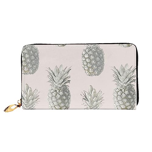 EVIUS Wild Boar Animation Printed Wallet Women Long Style Clutch Bag Outdoor Money Clip Travel Wallet Holder Zip Around,Easy to Carry, Fashionable and Beautiful, Schöne Ananas, Einheitsgröße von EVIUS