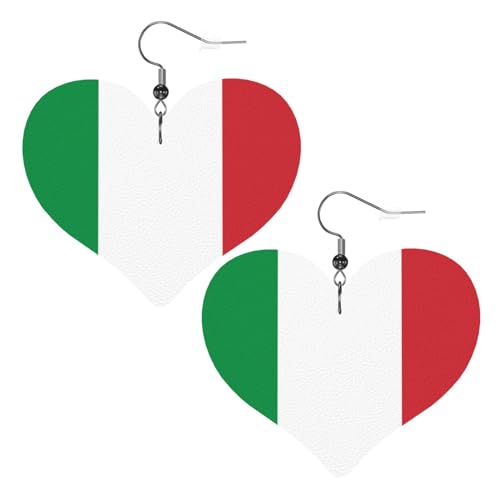 Italien-Flagge Damen Leder Ohranhänger Weihnachten, Valentinstag, Geburtstag Geschenk für Frau und Freundin. Erhöhen Sie Ihren Stil mit Eleganz und Anmut, Einheitsgröße, Leder von EVIUS