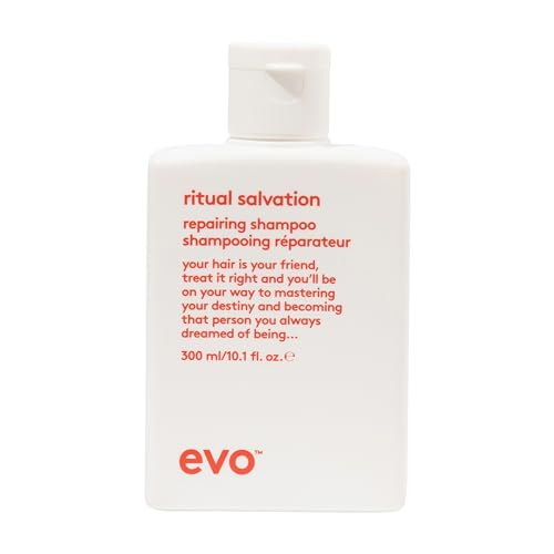 EVO Ritual Salvation Repairing Shampoo Trockene Haar, Anti Frizz Shampoo Damen & Herren, Reparierendes Haarshampoo zur Reinigung und Stärkung der Haare, 300 ml von EVO