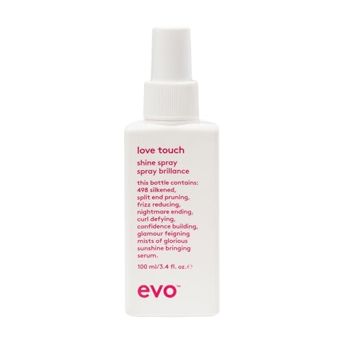 Evo love touch shine spray 50ml I Glossing-Spray für unglaublichen Glanz für krauses, widerspenstiges und coloriertes Haar I verleiht Geschmeidigkeit, Glanz und reduziert Frizz I vegan, ohne Sulfate von EVO