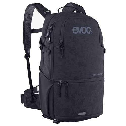 EVOC STAGE CAPTURE 16 Backpack, Wanderrucksack mit Fototasche (aufklappbares Kamerafach, Luftzirkulation am Rücken, optimale Kameratasche, Maße: 50 x 27 x 14 cm, Volumen: 16 l), Schwarz von EVOC