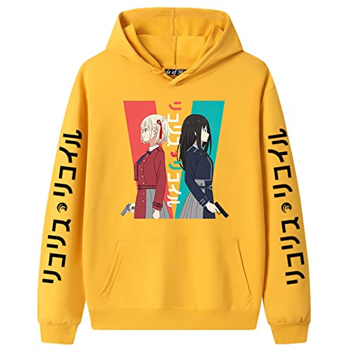 EVOHOUSE Lycoris Recoil Hoodie für Damen Herren Anime Nishikigi Chisato Inoue Takina Cosplay Kostüm Bedruckt Langarm Sweatshirt Pullover Jacke Harajuku Trainingsanzug von EVOHOUSE