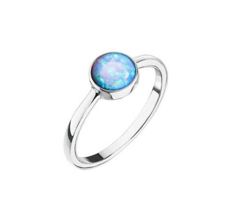 EVOLUTION Fingerring Silberring mit blauem Opal 15001.3 lt.blue - Kreislauf: 56 mm von EVOLUTION