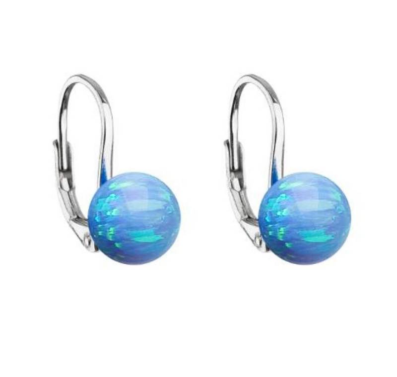 EVOLUTION Ohrring-Set Glittering silver earrings with synthetic opal 11245.3 blue von EVOLUTION