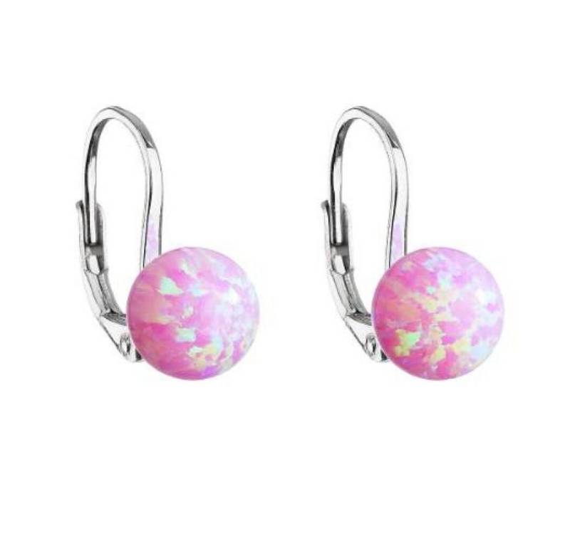 EVOLUTION Ohrring-Set Glittering silver earrings with synthetic opal 11245.3 pink von EVOLUTION