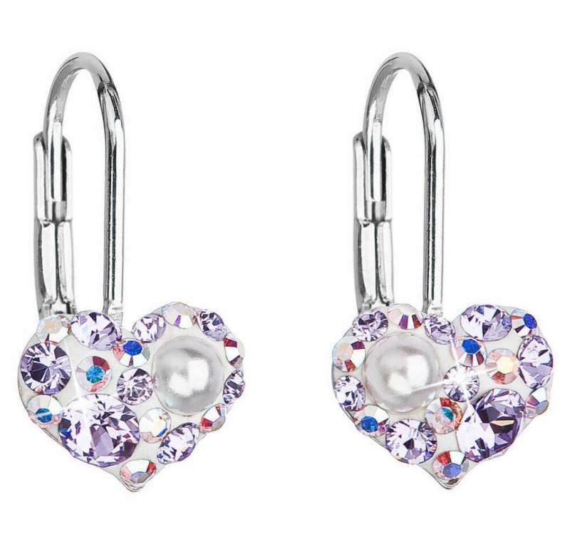 EVOLUTION Ohrring-Set Herz-Ohrringe mit Swarovski 31125.9 violett von EVOLUTION
