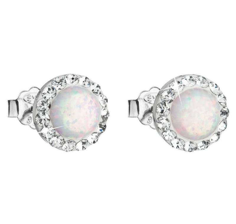 EVOLUTION Ohrring-Set Silberne Ohrringe mit Preciosa Kristallen 31217.1 weiß von EVOLUTION