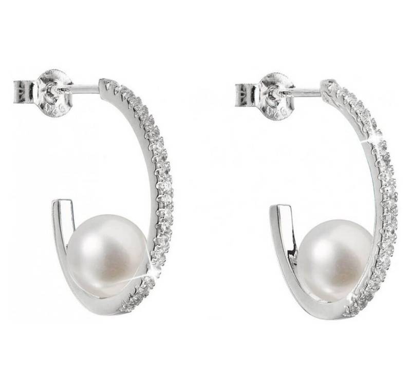 EVOLUTION Ohrring-Set Silver Earrings Circles with Genuine Pearls Pavon 21019.1 von EVOLUTION