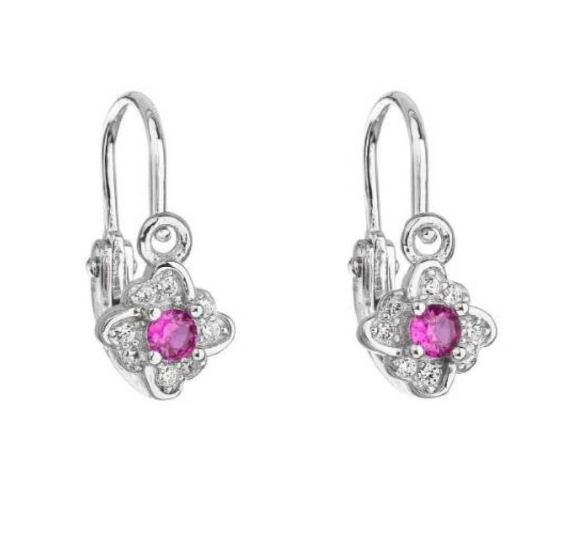 EVOLUTION Ohrring-Set Silver children´s earrings with fuchsia zircons 11175.3 von EVOLUTION
