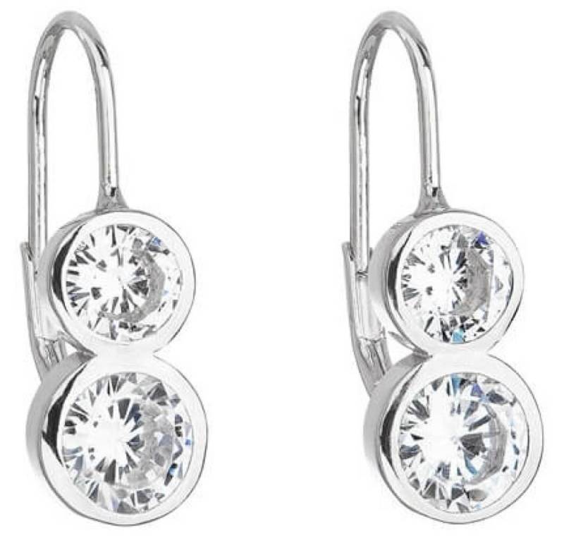 EVOLUTION Ohrring-Set Silver earrings with clear zircons 11170.1 von EVOLUTION