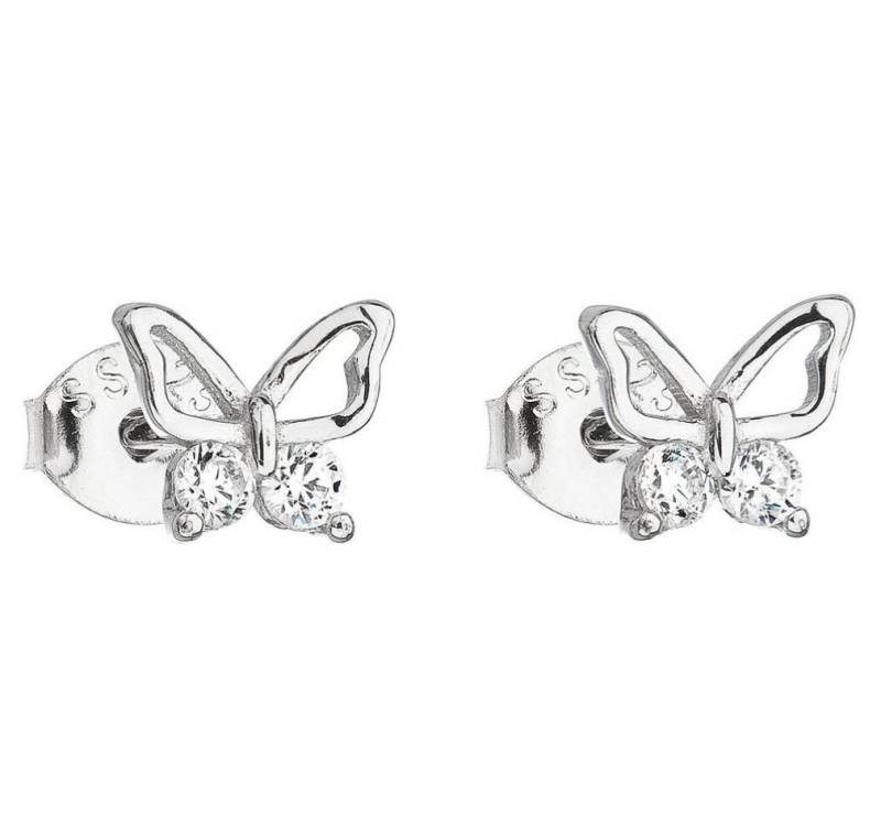 EVOLUTION Ohrring-Set Silver earrings with zircon white butterfly 11036.1 von EVOLUTION