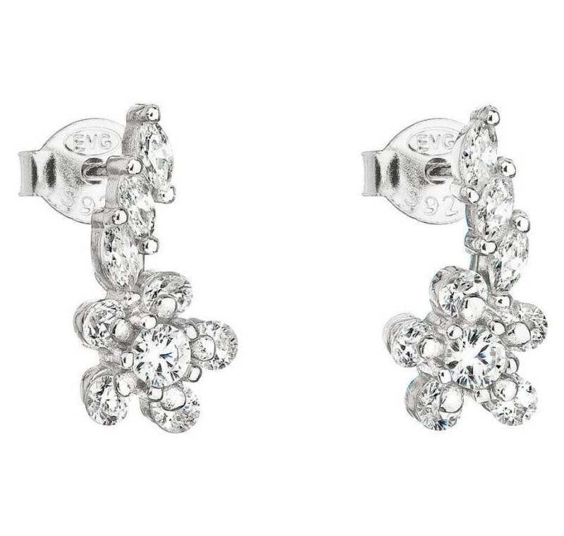 EVOLUTION Ohrring-Set Silver earrings with zircon white flower 11022.1 von EVOLUTION