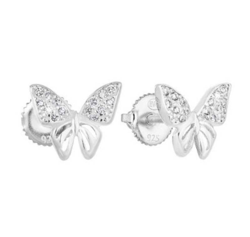 EVOLUTION Ohrring-Set Silver earrings with zircons Butterfly 11311.1 von EVOLUTION