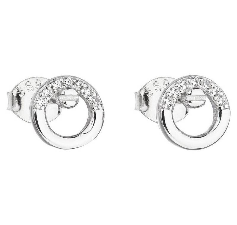 EVOLUTION Ohrring-Set Silver stud earrings with zircon white round 11016.1 von EVOLUTION