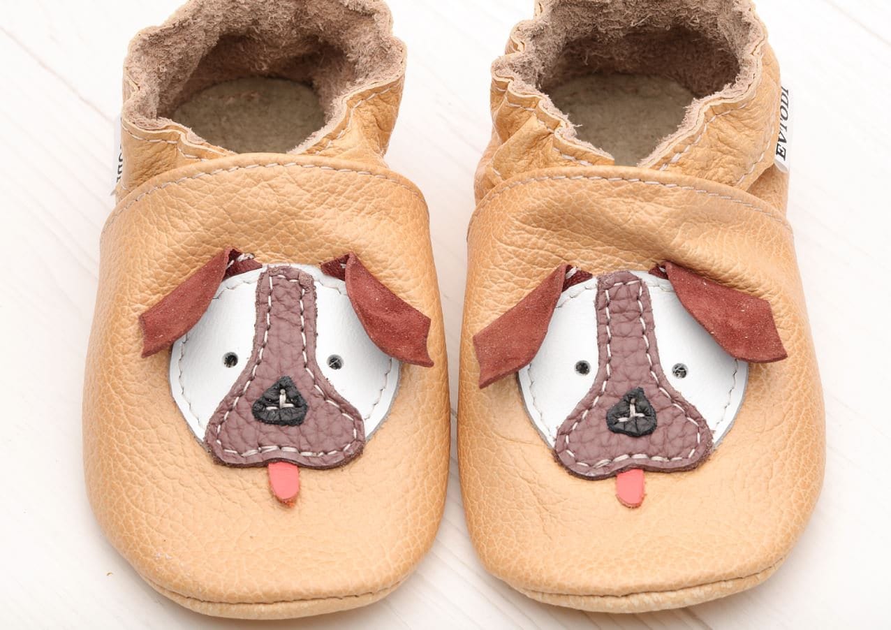 Tan Leder Baby Schuhe, Babyschuhe Mit Weicher Sohle, Kleinkind Mokassins/Hausschuhe, Jungen, Mädchen, Säuglingsschuhe, Unisex Hund Geschenk von EVTODI