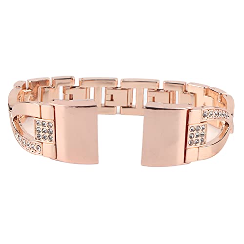 EDELSTAHL KETTEN WATCH BAND INTELLIGENTES HALBEL MIT RHINESTON FÜR FITBIT CHARGE 2 ROSE GOLD FÜR KLEIDER AUSLEGUNGEN von EVTSCAN