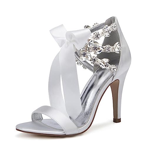 EVURU Kristalle für Hochzeit, Braut-Sandalen, offener Zehenbereich, Knöchelriemen, Satin, Strasssteine, Brautjungferkleid, Sommerschuhe, Hochzeit, Absätze EVURU Kristalle für Hochzeit, Braut-Sandalen, offener Zehenbereich, Knöchelriemen, Satin, Strasssteine, Brautjungferkleid, Sommerschuhe, Hochzeit, Absätze von EVURU