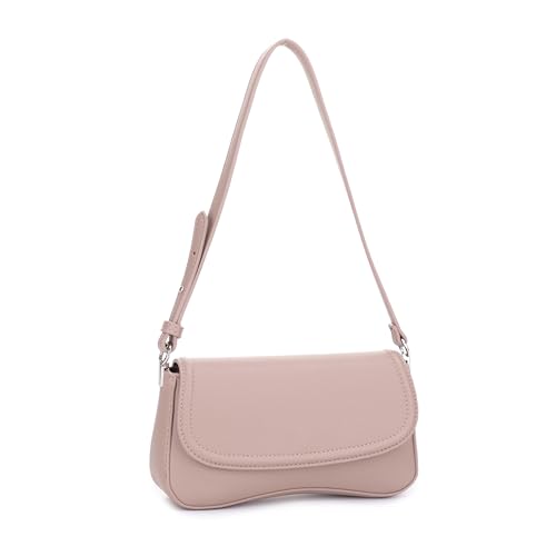 EVVE Kleine Umhängetasche für Damen, trendige Unterarm-Geldbörse mit verstellbarem Riemen, Taupe, Einheitsgröße EVVE Kleine Umhängetasche für Damen, trendige Unterarm-Geldbörse mit verstellbarem Riemen, Taupe, Einheitsgröße von EVVE