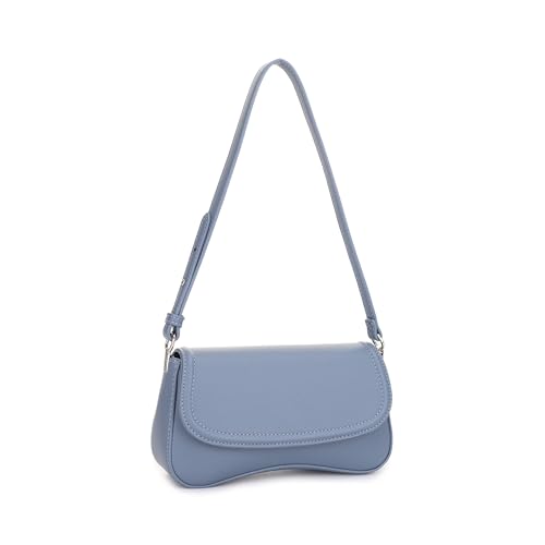 EVVE Kleine Umhängetasche für Damen, trendige Unterarm-Geldbörse mit verstellbarem Riemen, blau; grau, Einheitsgröße EVVE Kleine Umhängetasche für Damen, trendige Unterarm-Geldbörse mit verstellbarem Riemen, blau; grau, Einheitsgröße von EVVE