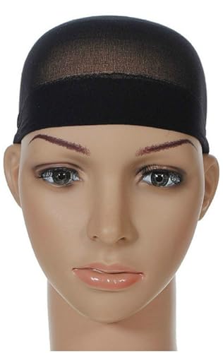 EWANTO Unterziehhaube, Perückenstrumpf, Perückenkappe 2er Pack aus flexiblem Nylon in schwarz von EWANTO