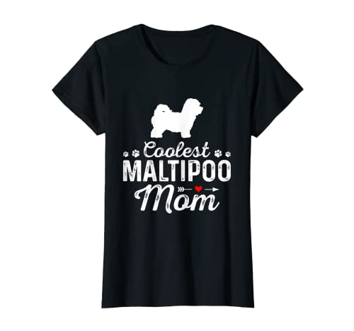 Damen Coolest Maltipoo Mom Lustiger Hund Mama Haustier Hund Familie T-Shirt von EWD Dogs Family Apparel