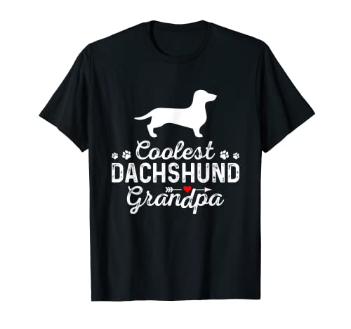 Herren Coolest Dackel Opa Lustiger Hund Opa Haustier Familie T-Shirt von EWD Dogs Family Apparel